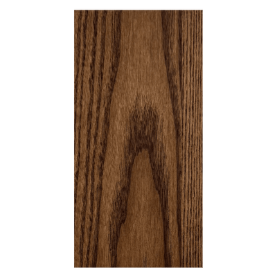 Cinnamon Triba Shinnoki Veneer finish on a slab door
